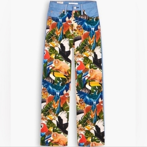 NWT Levi's x Farm Rio Ribcage Straigh Crop Jean - Picture 4 of 13